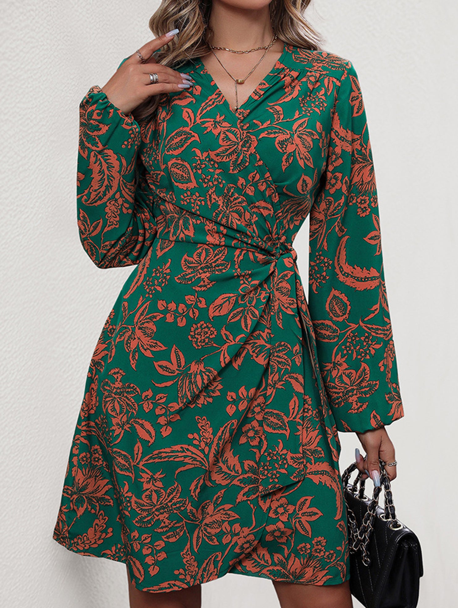 2025 new one-piece printed dress
