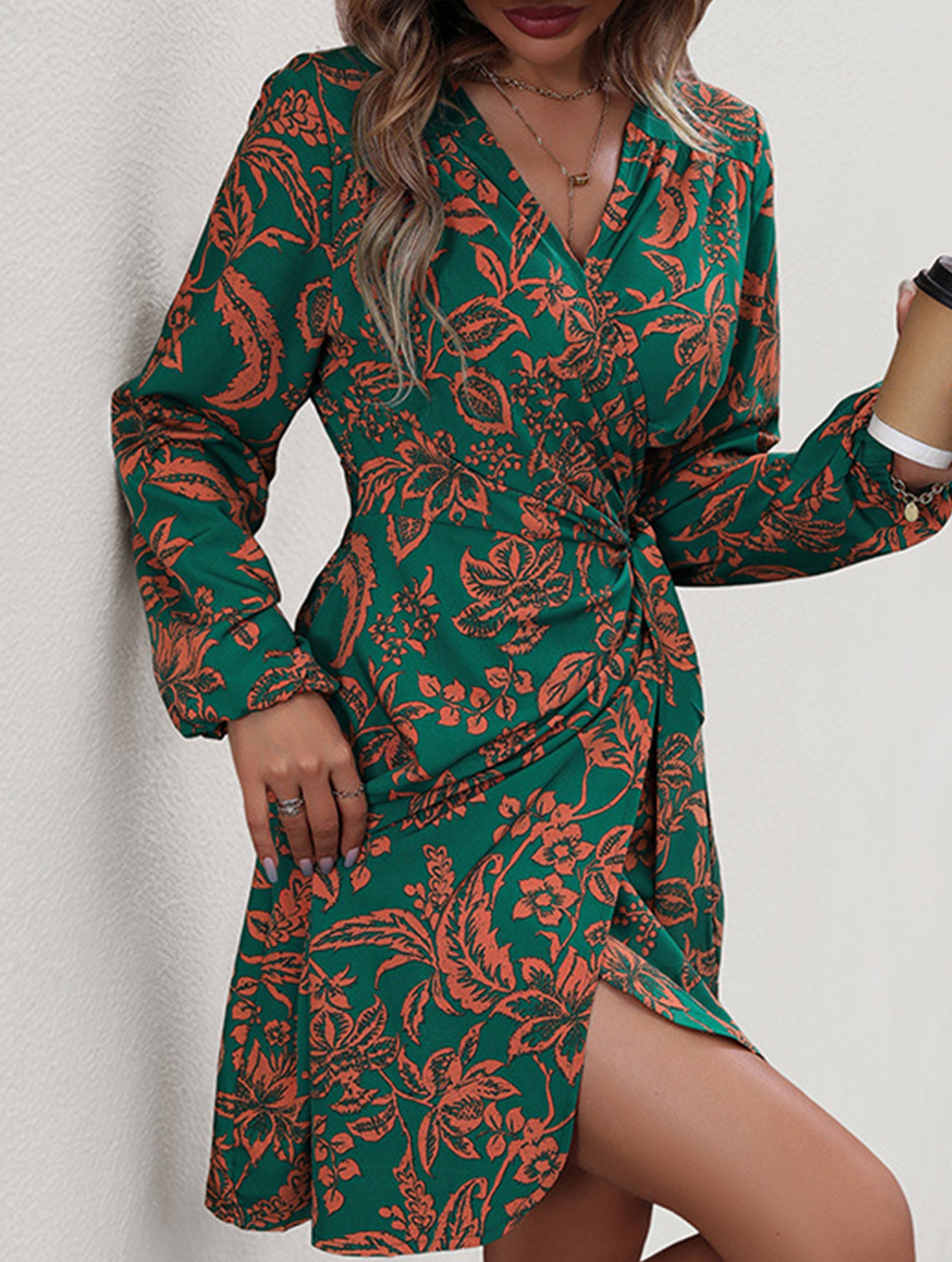 2025 new one-piece printed dress