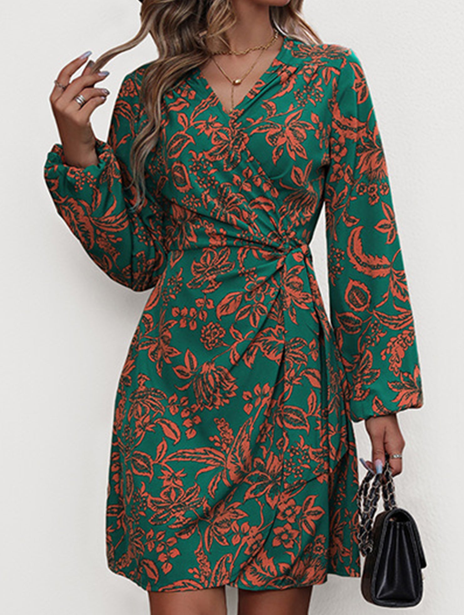2025 new one-piece printed dress