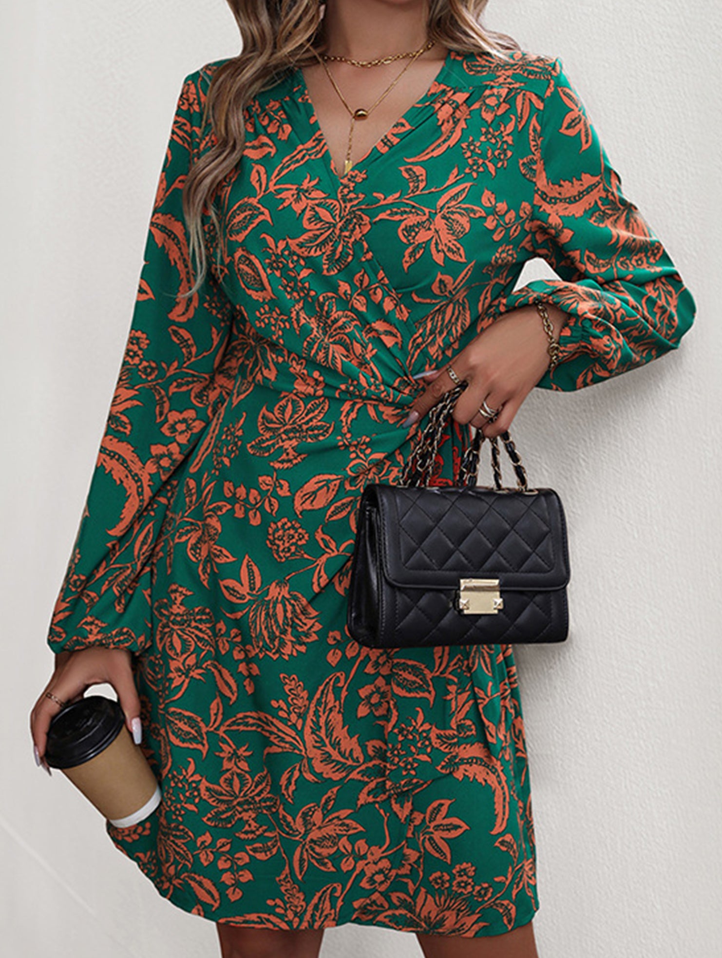 2025 new one-piece printed dress