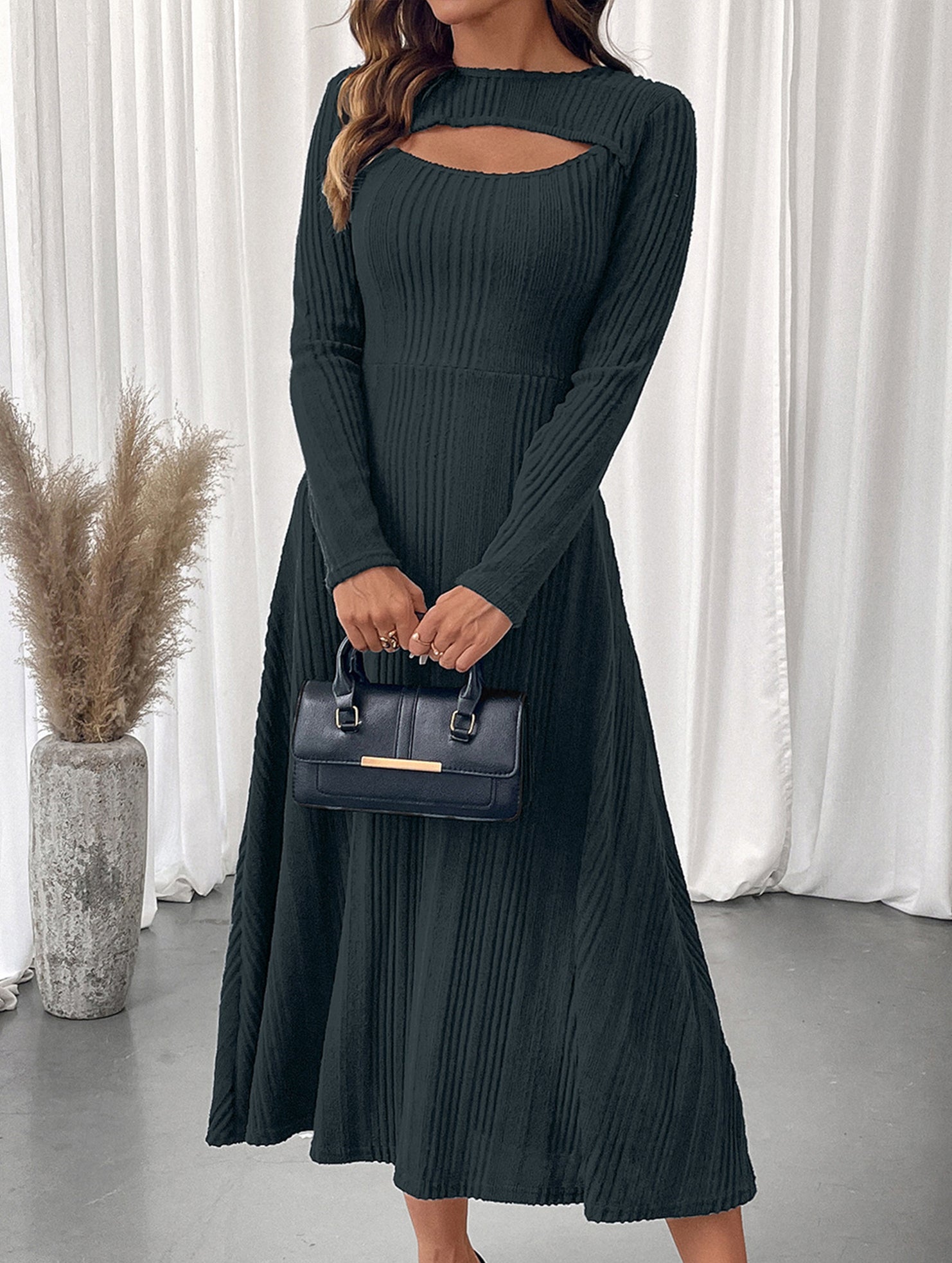 Casual hot girl hollow texture slim dress