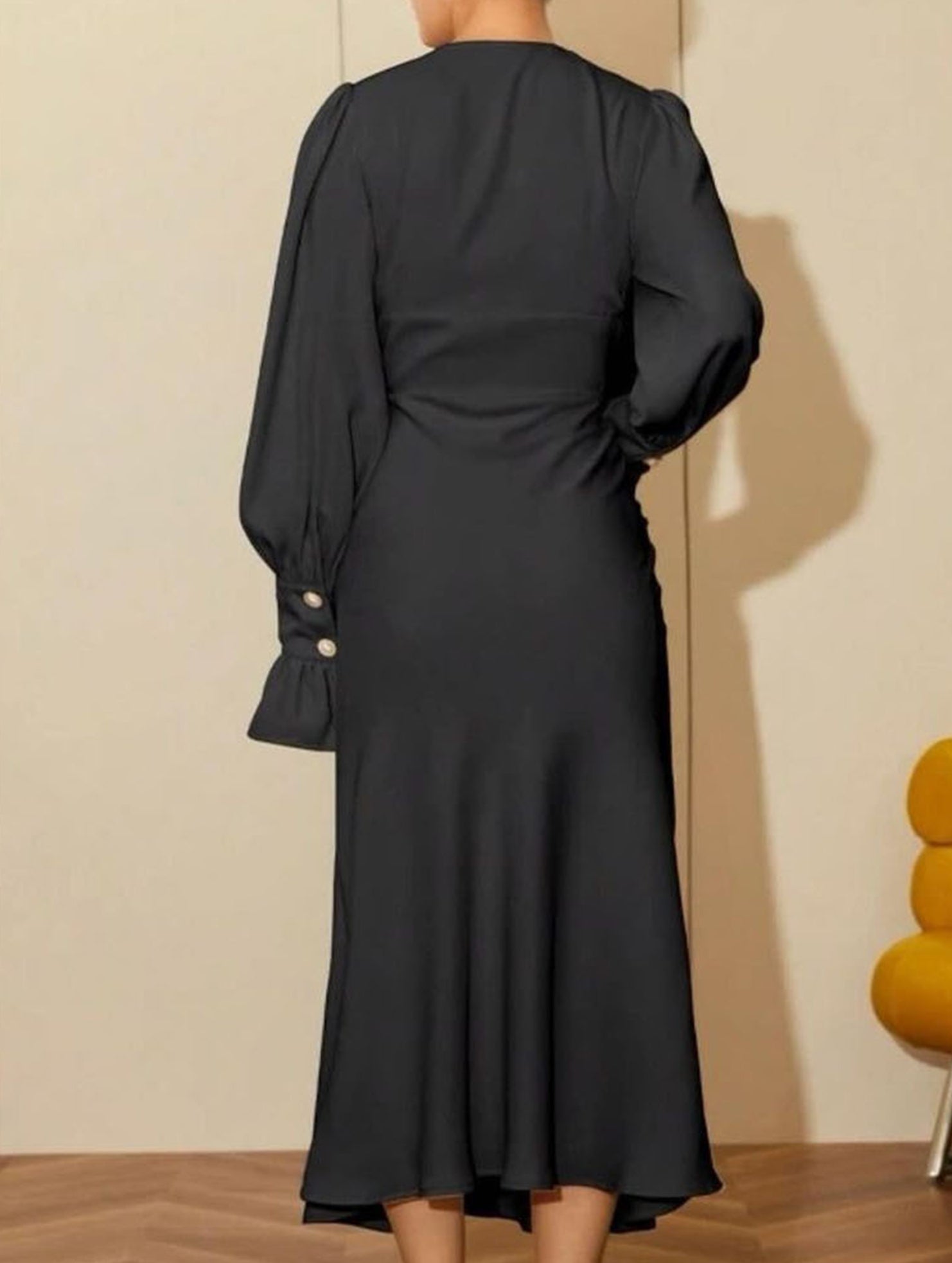 Casual V-neck slim A-line skirt