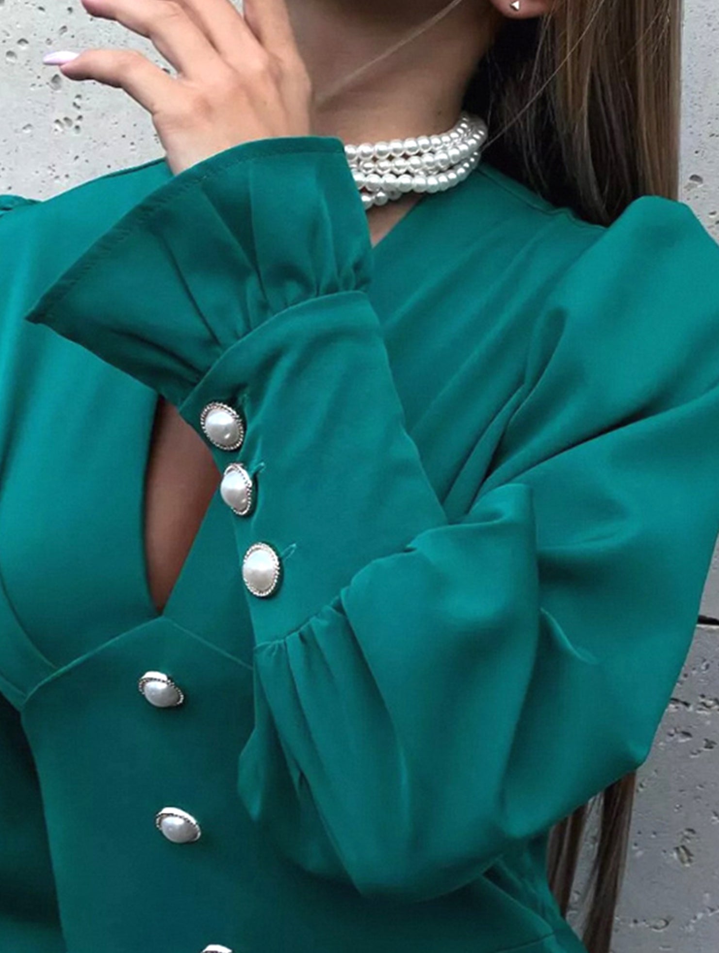 Casual V-neck slim A-line skirt