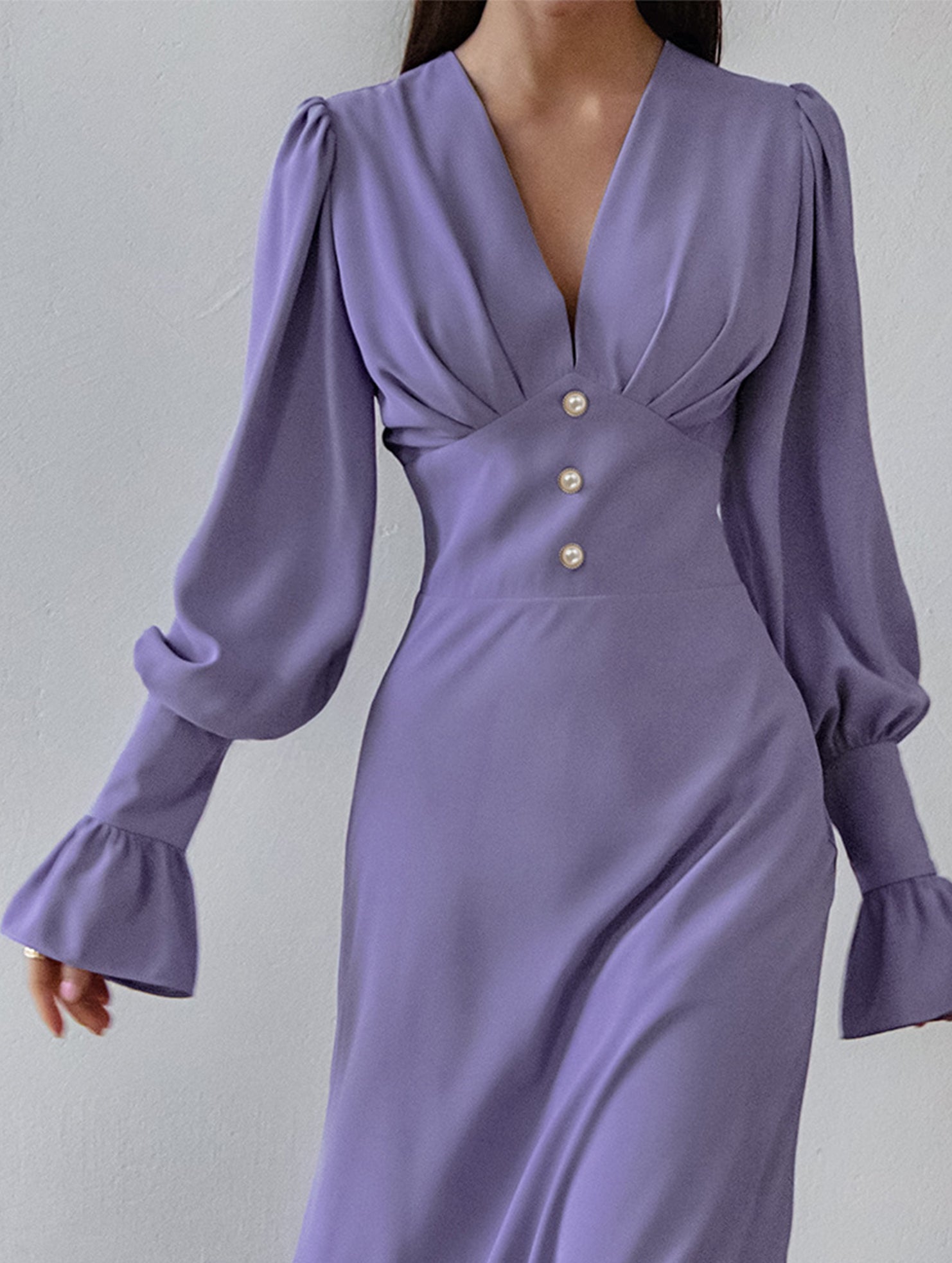 Casual V-neck slim A-line skirt