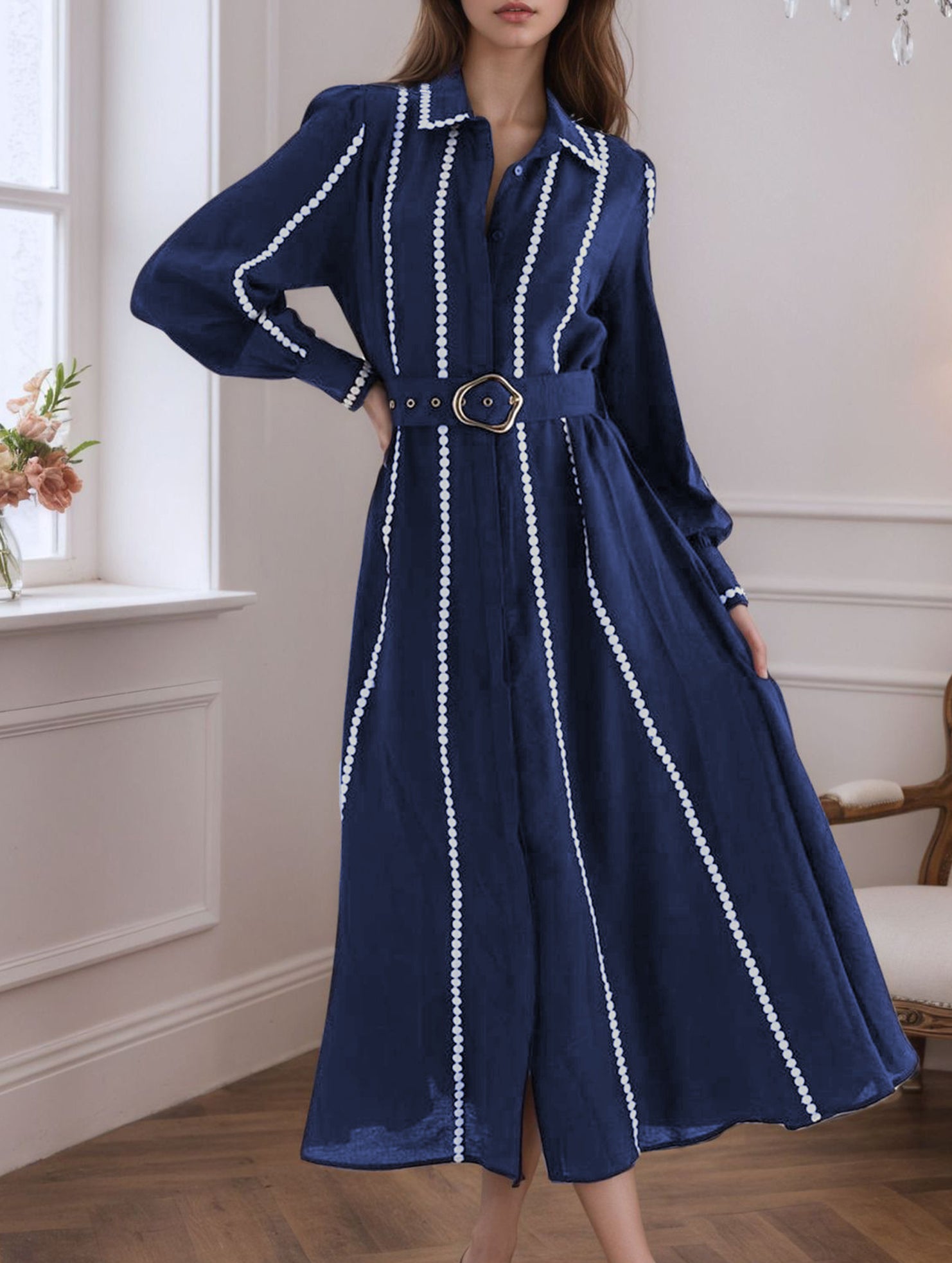 Retro waist shirt tie dress