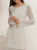 Lace long-sleeved sexy hollow dress
