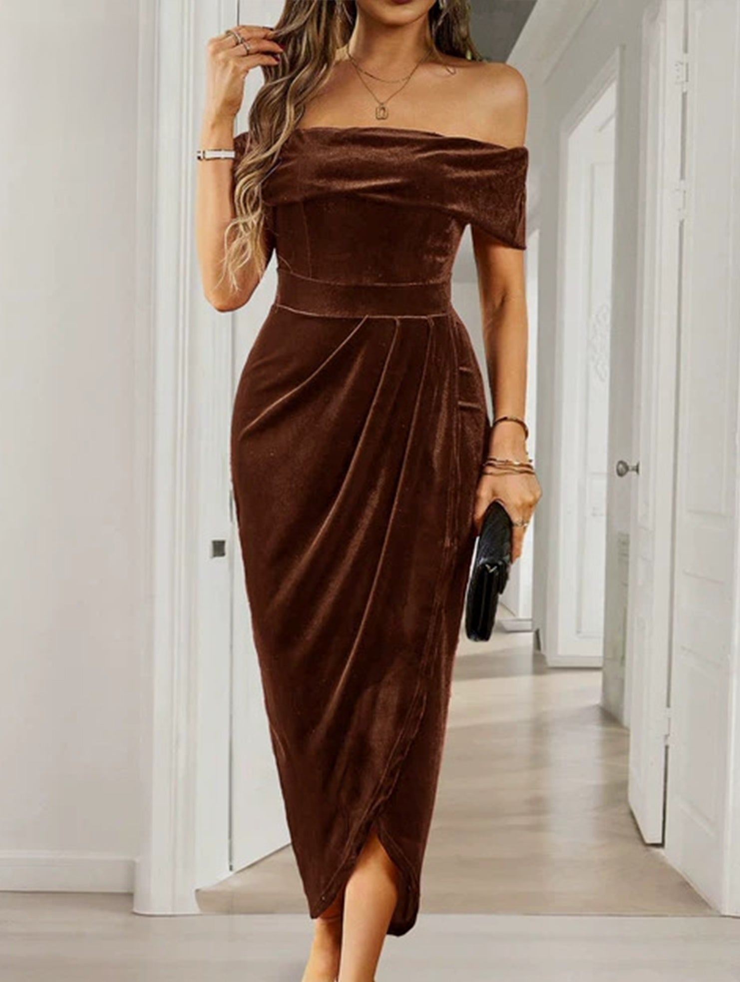 Strapless bodycon maxi dress