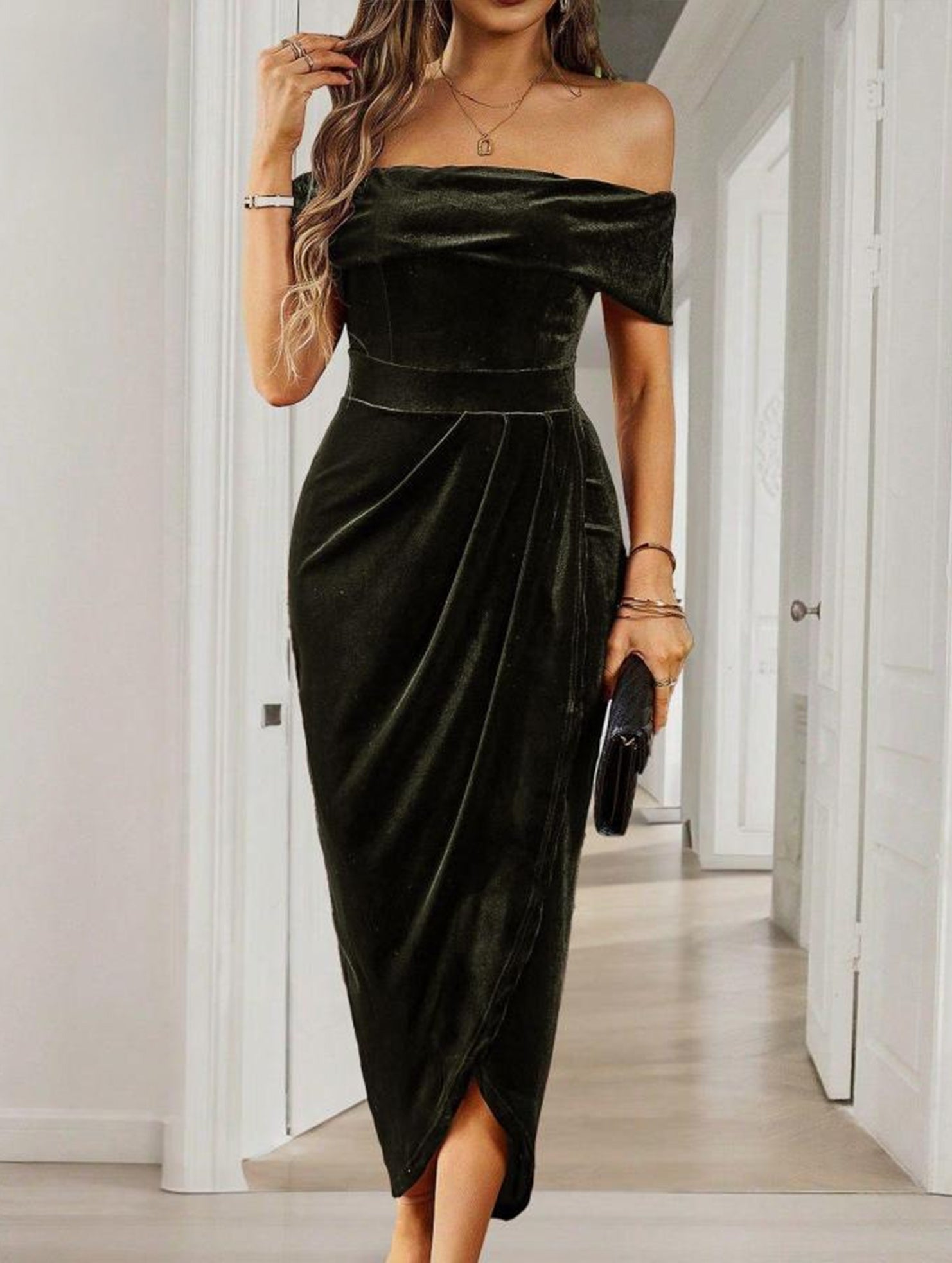 Strapless bodycon maxi dress