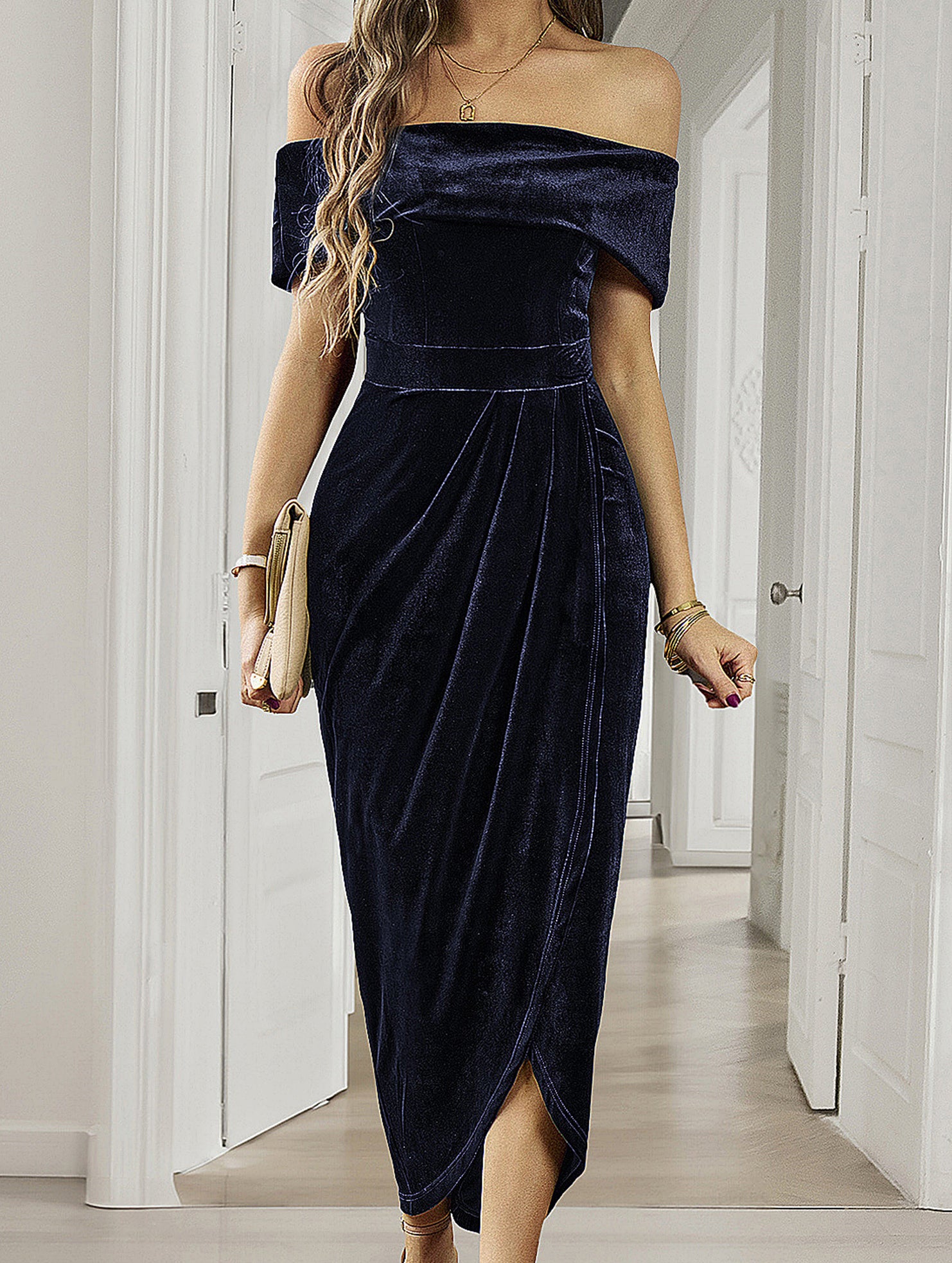 Strapless bodycon maxi dress