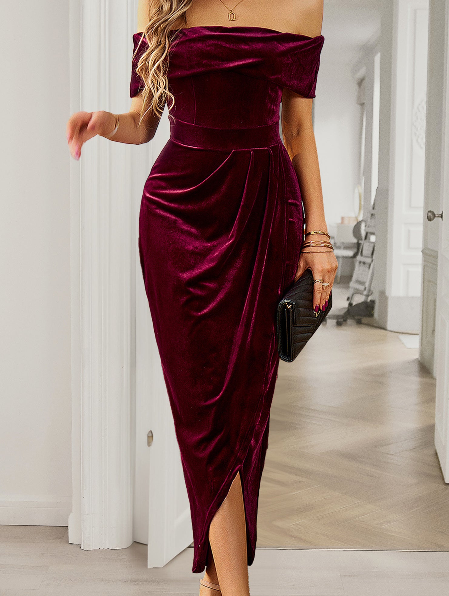 Strapless bodycon maxi dress