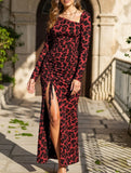 Retro leopard print bodycon dress
