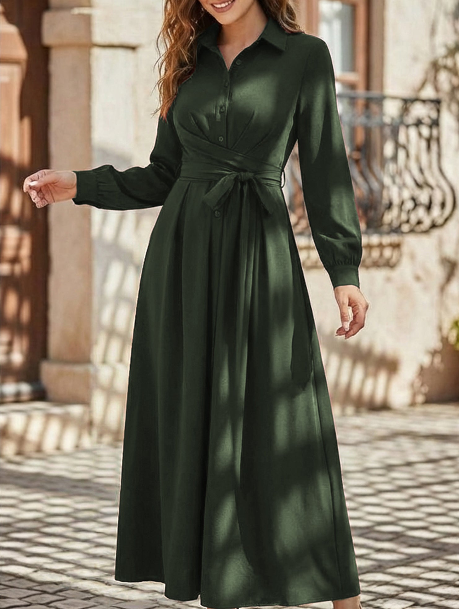 Simple long-sleeved dress