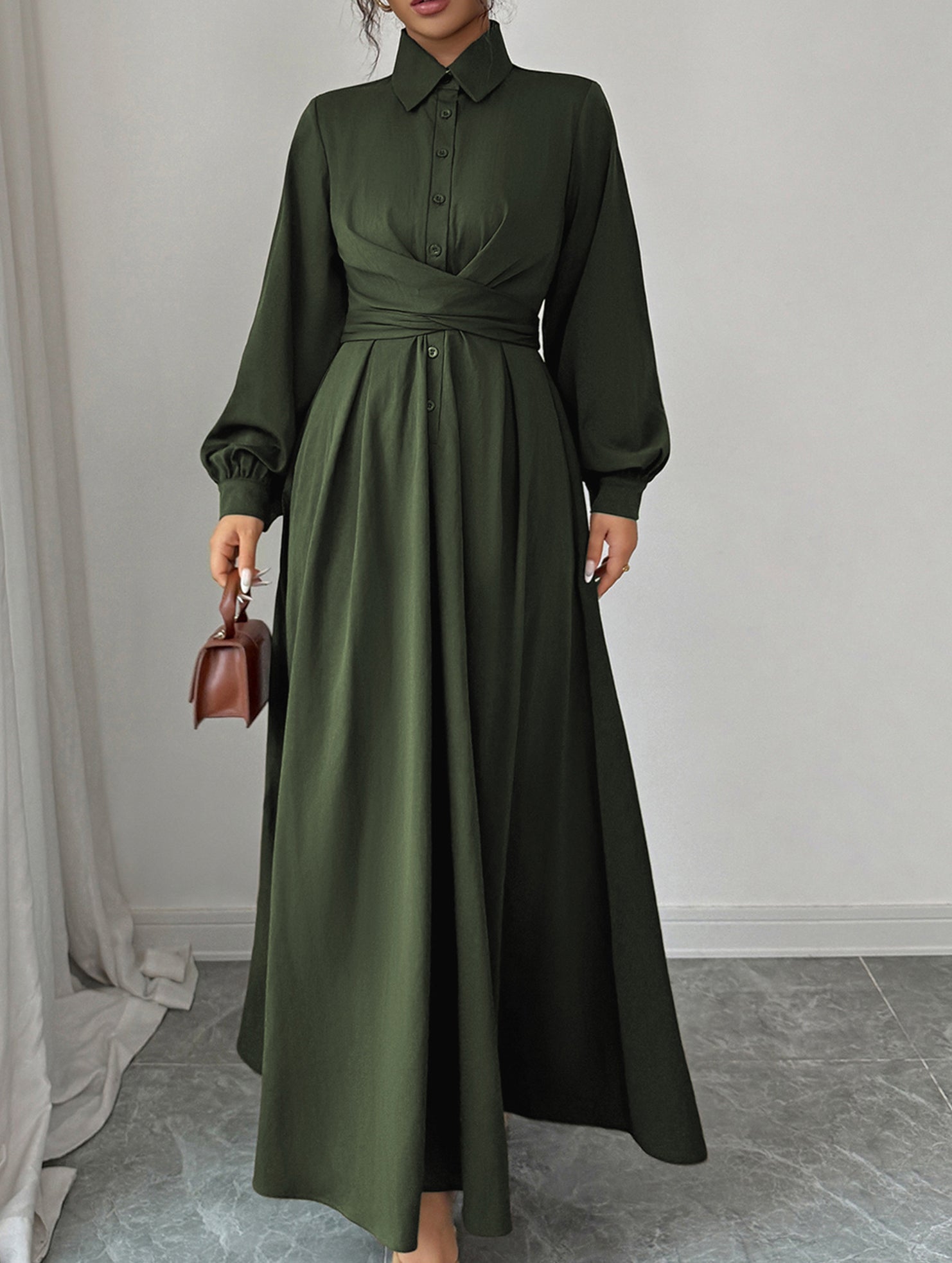 Simple long-sleeved dress