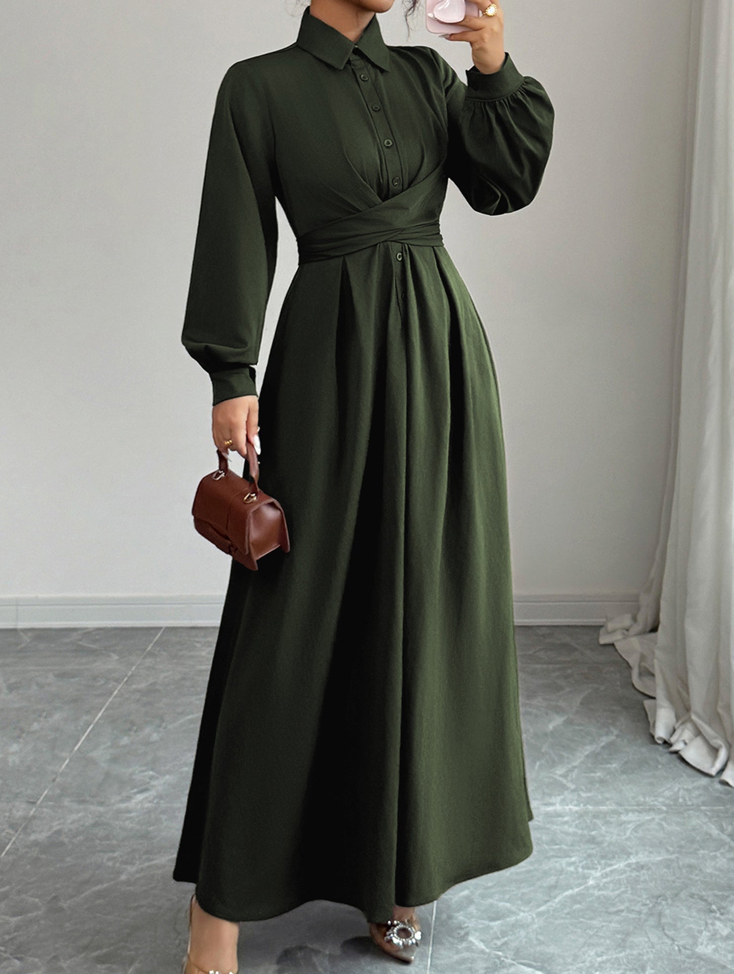 Simple long-sleeved dress