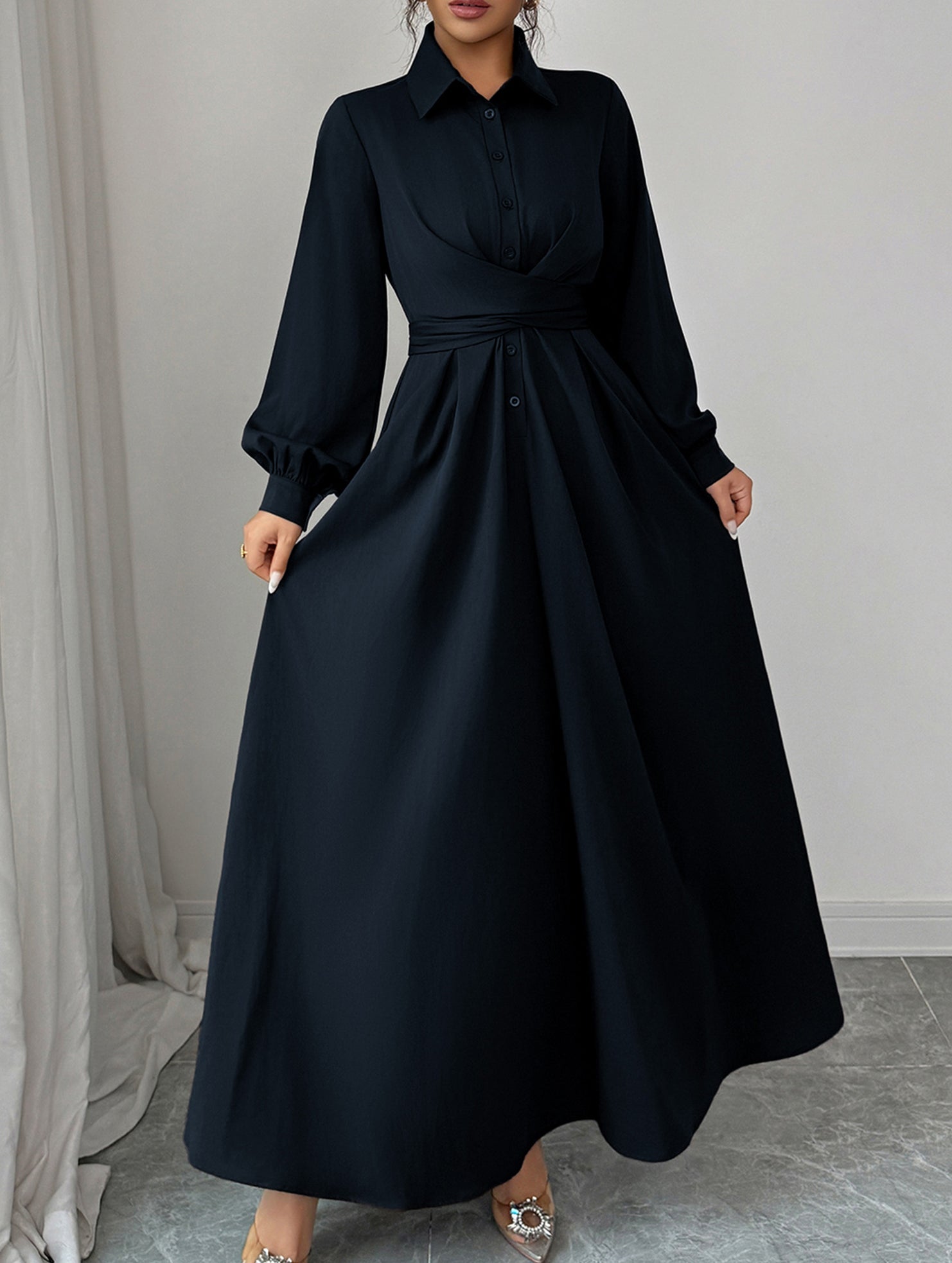 Simple long-sleeved dress