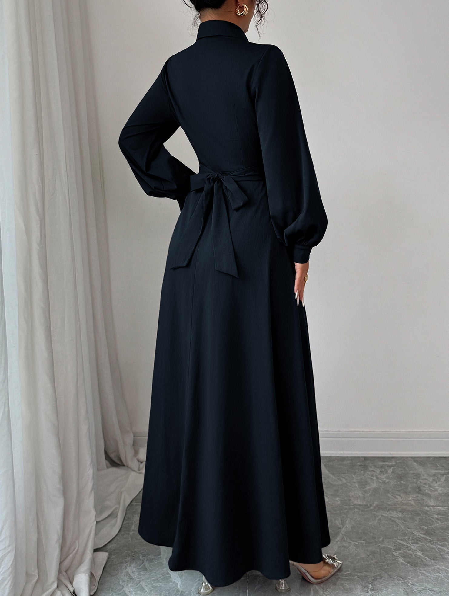 Simple long-sleeved dress