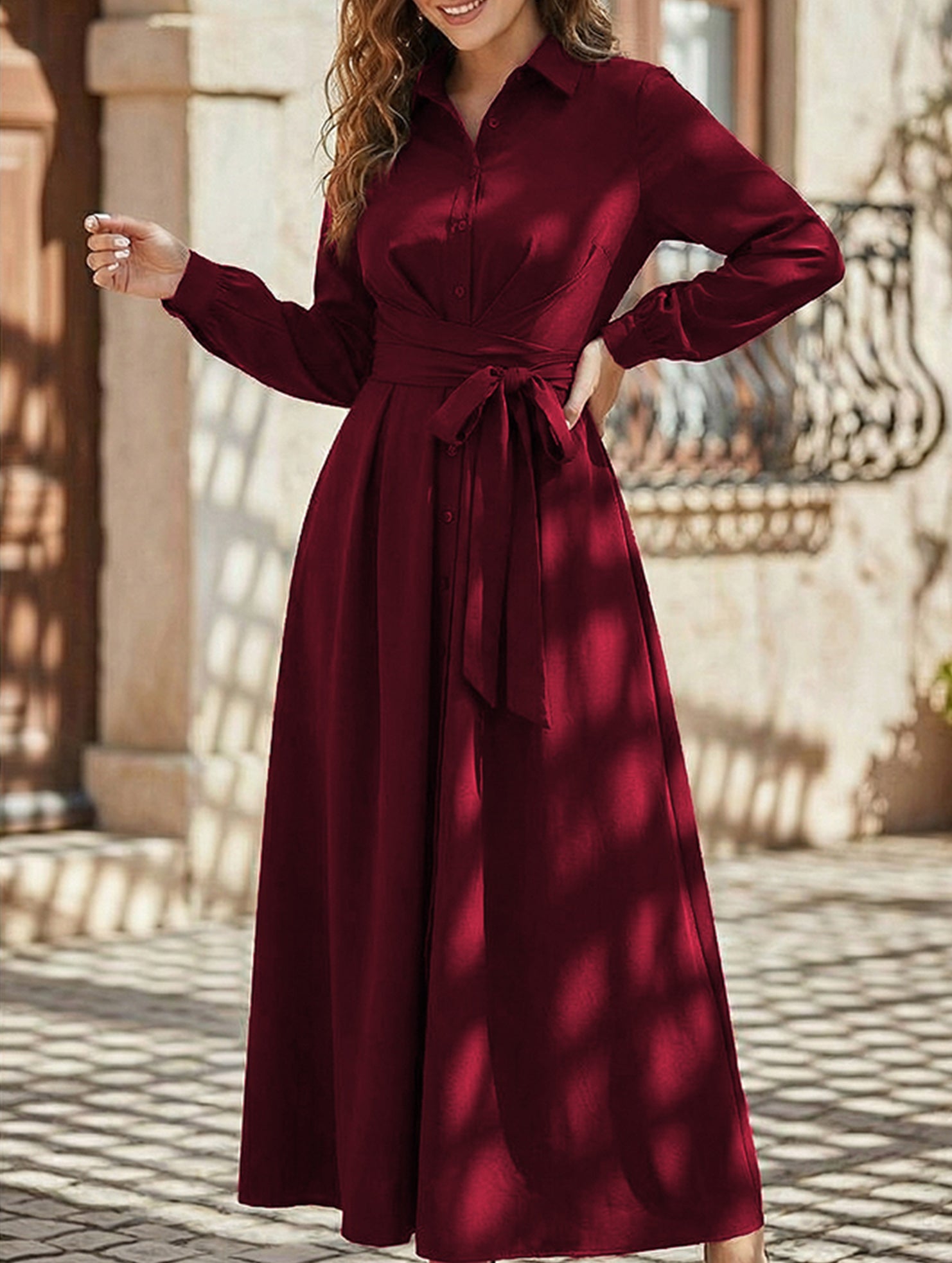 Simple long-sleeved dress