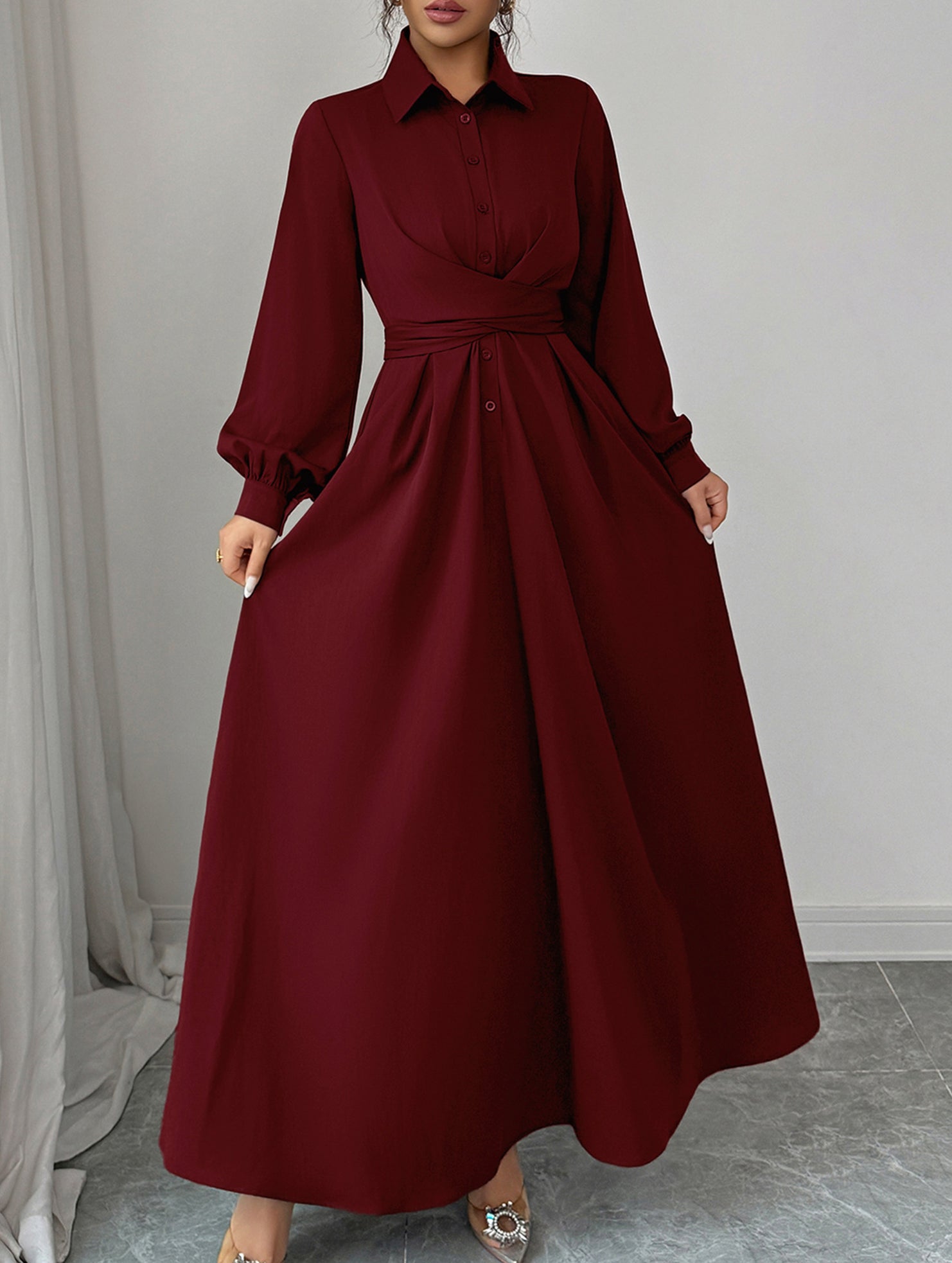 Simple long-sleeved dress