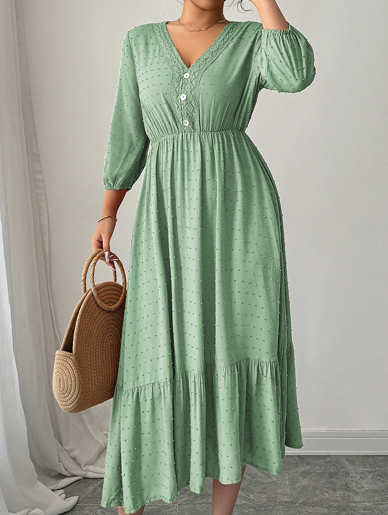 Versatile Casual Deep V-neck Dress