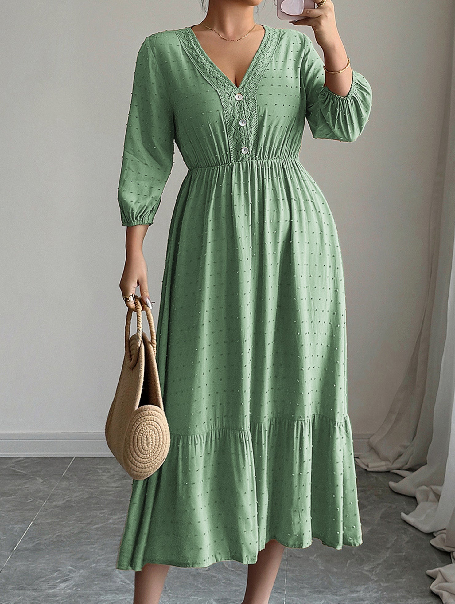 Versatile Casual Deep V-neck Dress