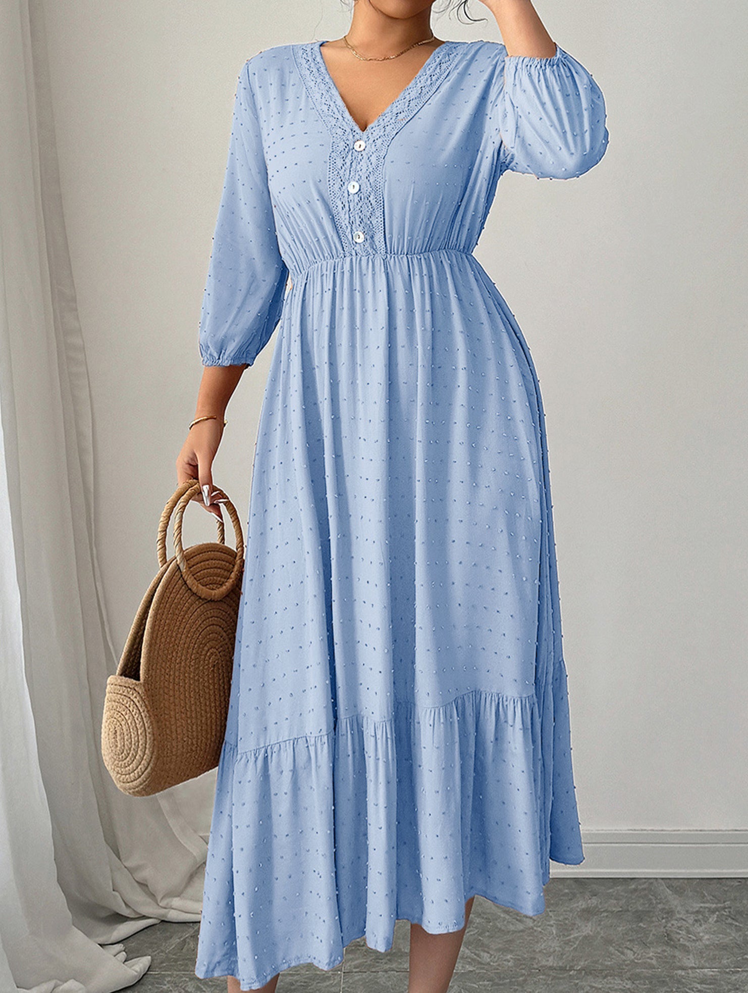 Versatile Casual Deep V-neck Dress