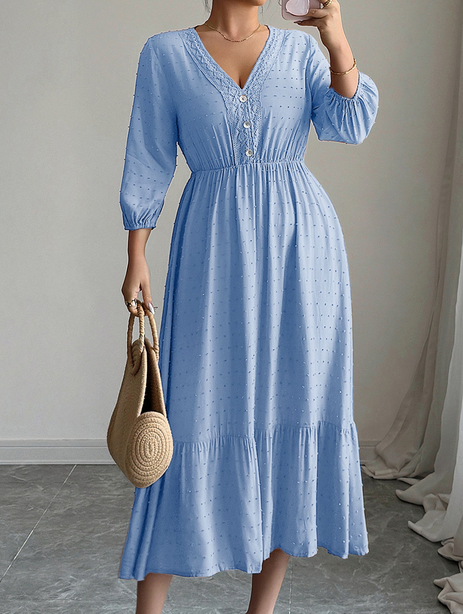 Versatile Casual Deep V-neck Dress