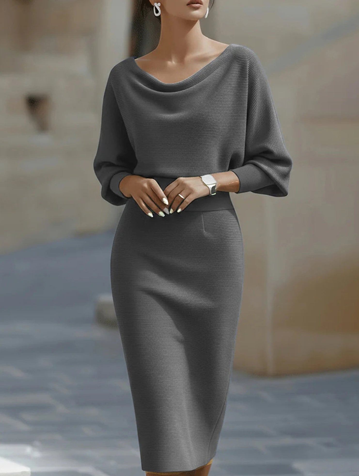 ELEGANT SLIM FIT KNIT DRESS