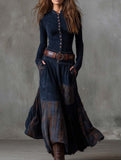 Mori-style patchwork long dress