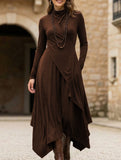 Long-sleeved crossover high-neck dress_CWDMD01860