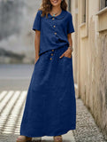 Casual solid color loose dress for women