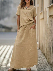 Casual solid color loose dress for women