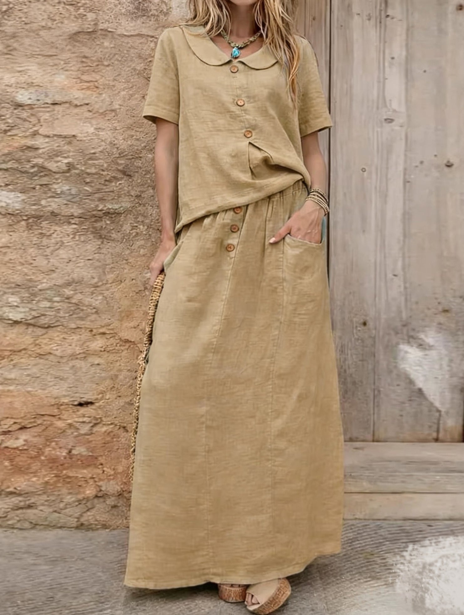 Casual solid color loose dress for women
