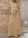 Casual solid color loose dress for women