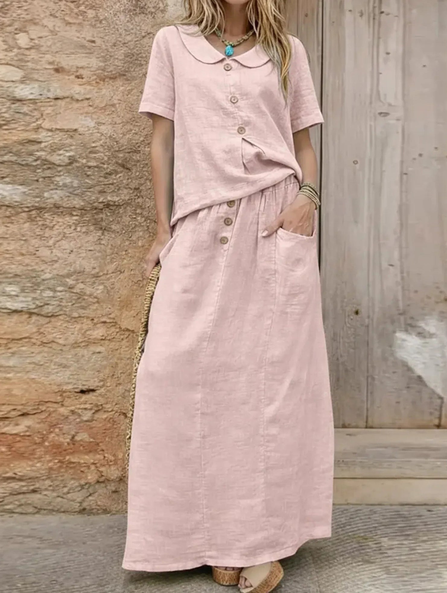 Casual solid color loose dress for women