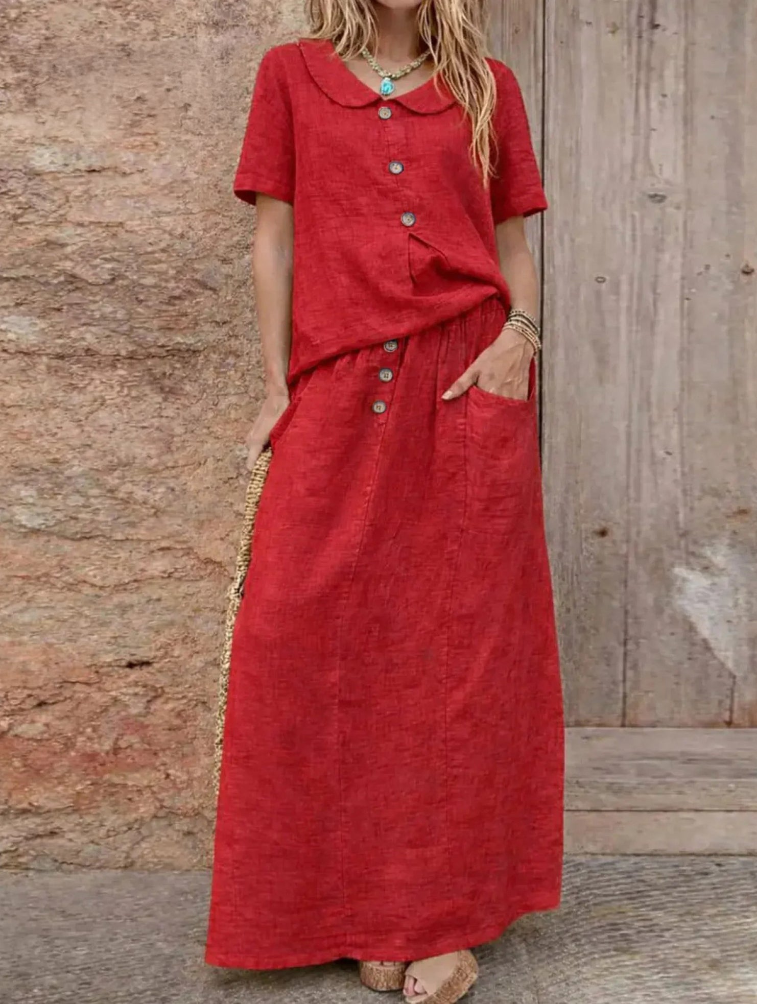 Casual solid color loose dress for women