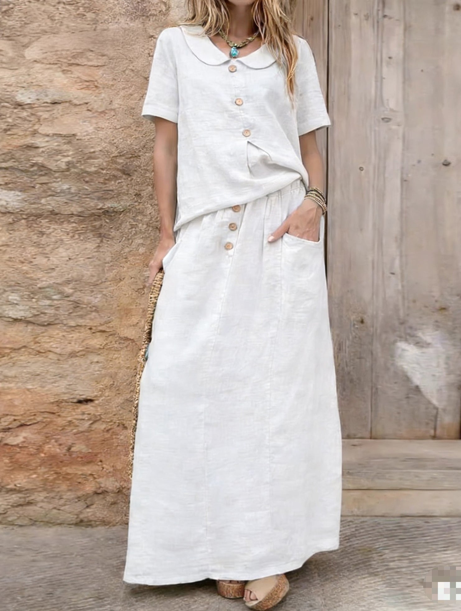 Casual solid color loose dress for women