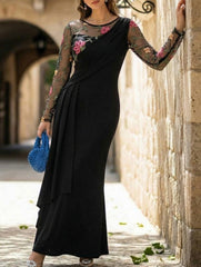 Elegant Embroidered Long Sleeve Dress