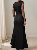 Elegant Embroidered Long Sleeve Dress