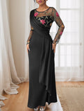 Elegant Embroidered Long Sleeve Dress