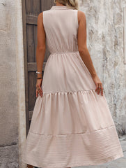 Elegant sleeveless textured dress for work women