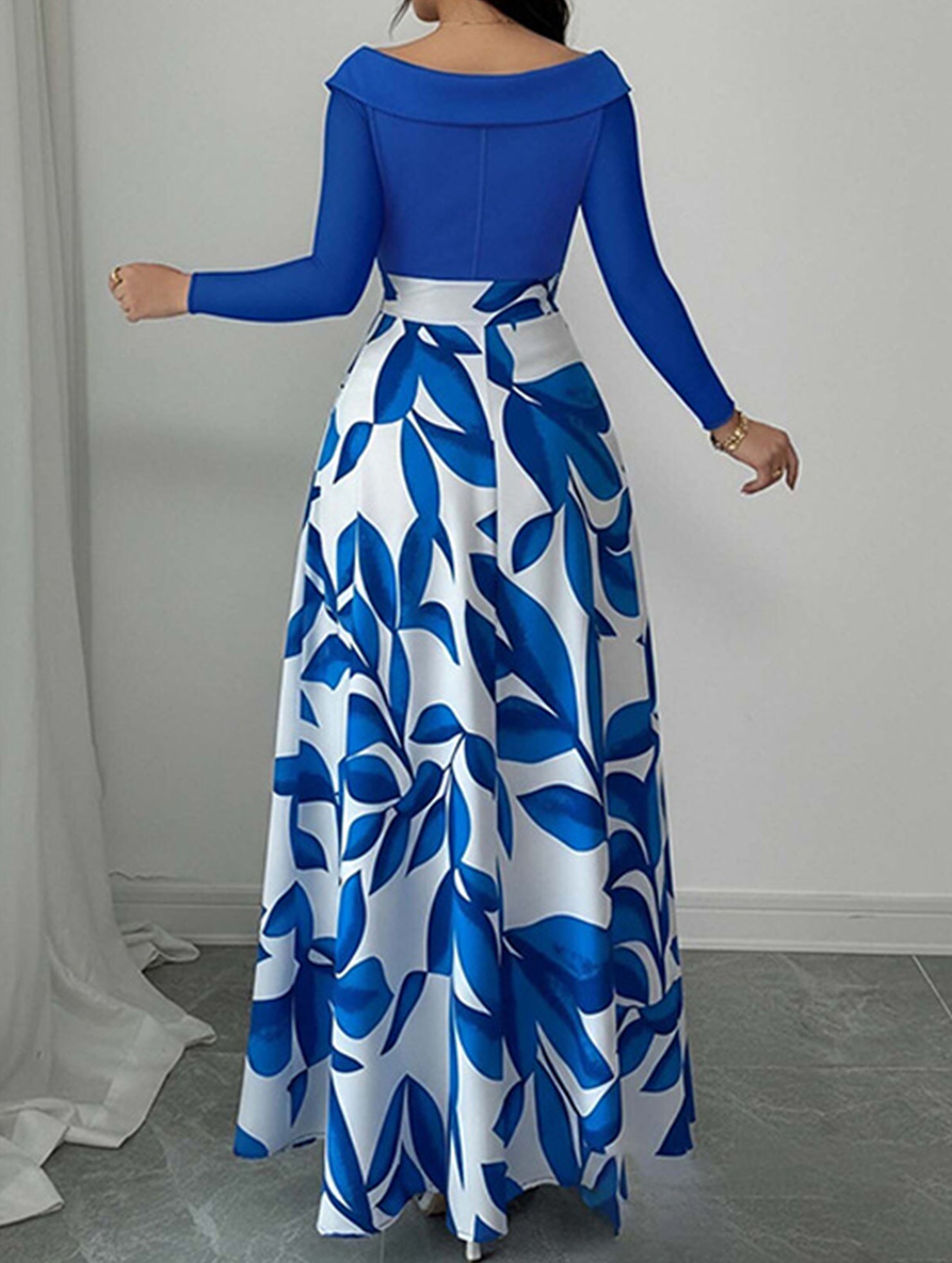 Vintage Loose Fit Printed Maxi Dress_CWDMD02067