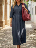 Stylish, sexy, versatile lapel dress for commuting_CWDMD02101
