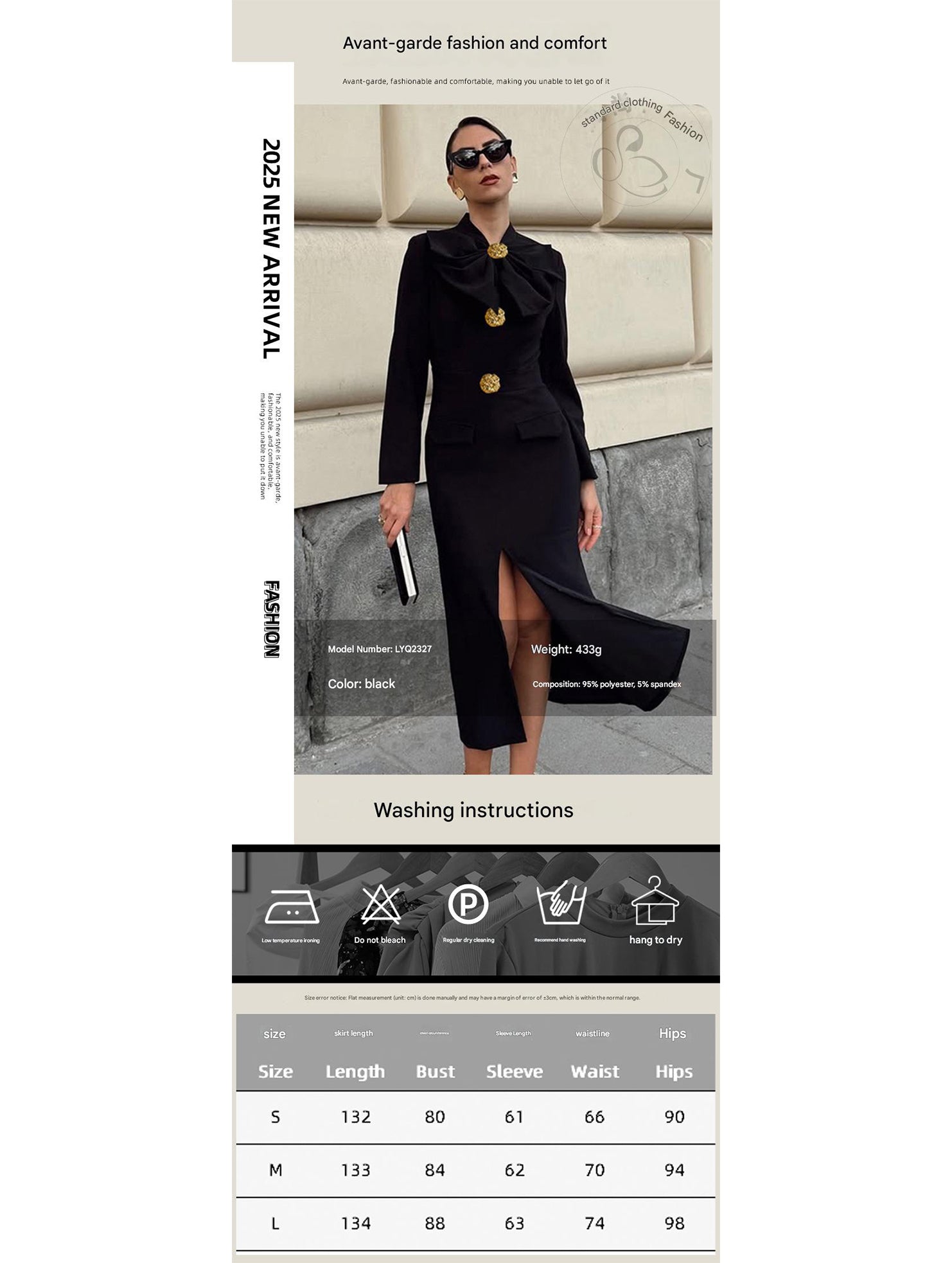 Elegant V-neck bow waist-cinching dress for women_CWDMD02105