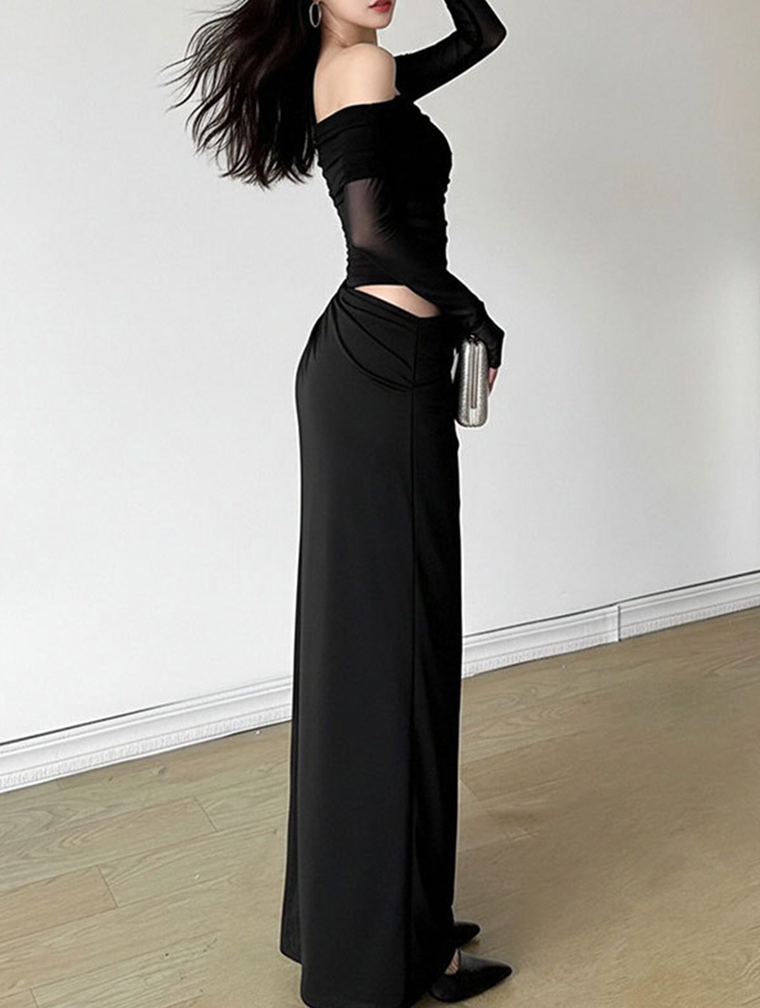 French-style elegant slim-fit dress for women_CWDMD02150