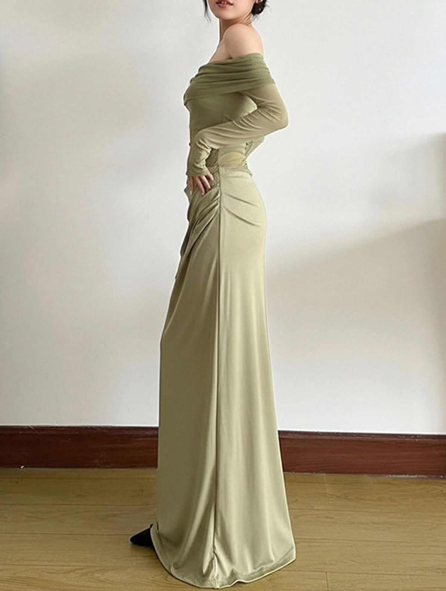 French-style elegant slim-fit dress for women_CWDMD02150