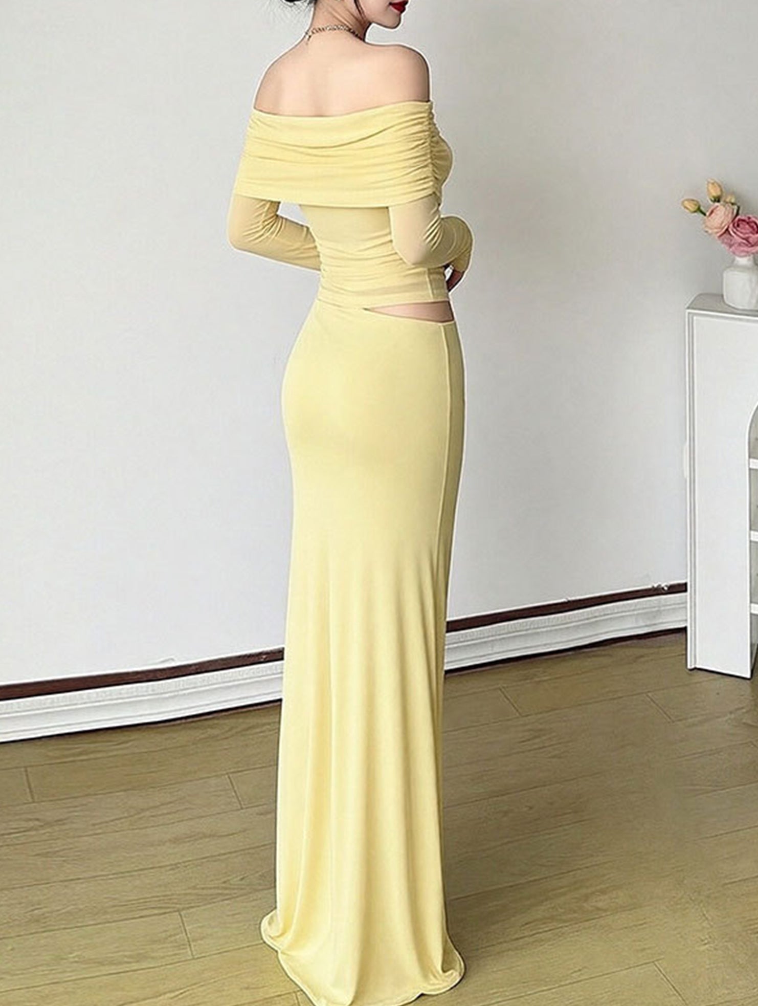 French-style elegant slim-fit dress for women_CWDMD02150