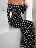 Polka dot sexy and elegant dress for women_CWDMD02152