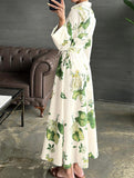Polo Neck Button Belted Dress