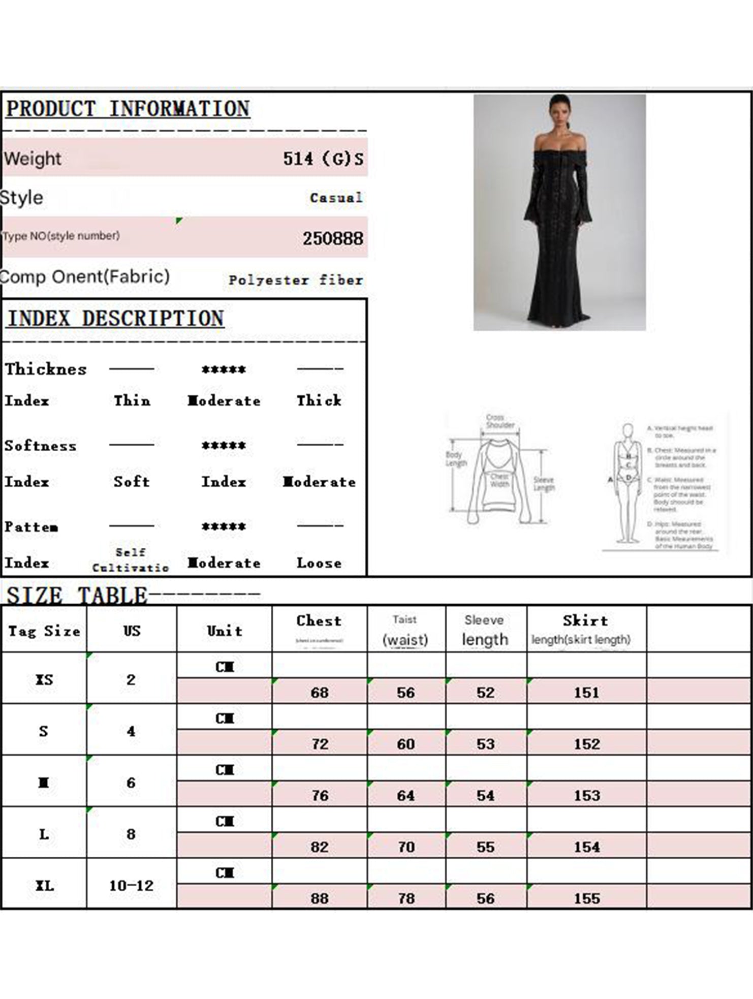 Lace Off Shoulder Bell Sleeve Evening Dress_CWDMD02277