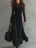 Sexy Mesh Patchwork Elegant Dress_CWDMD02300